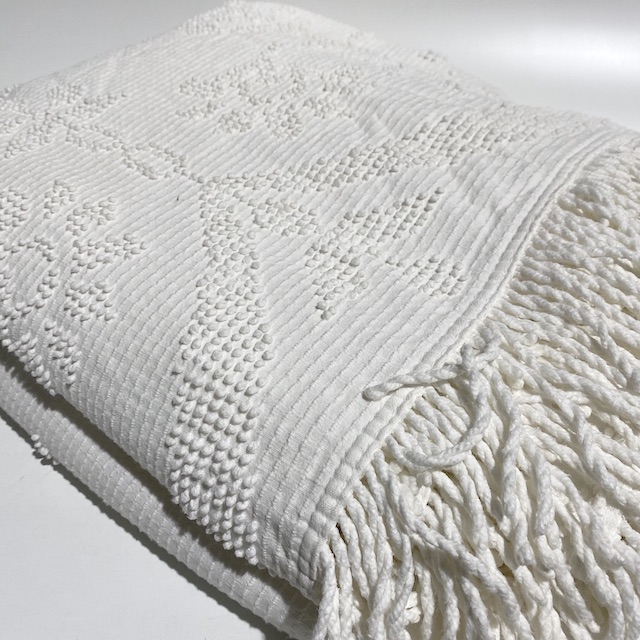 BLANKET, Bedspread - Chenille Waffle - White